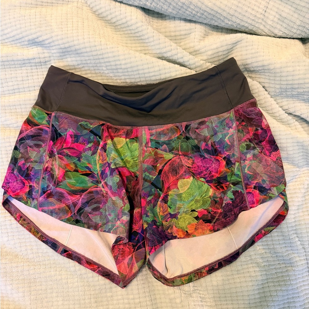 Lululemon Athletica Multicolor Floral Athletic Shorts
